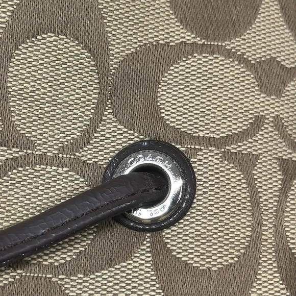 (X2) Coach, Brown shoulder bag with signature founded in 1941 - Picture 15 of 15